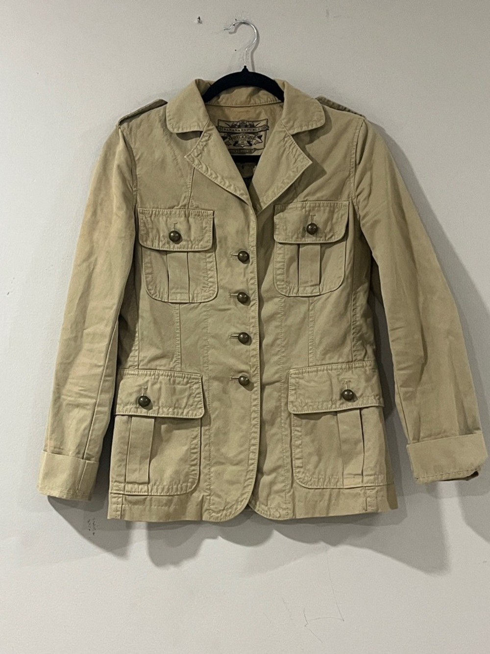 Banana Republic Khaki Utility Jacket with Four Flap Pockets